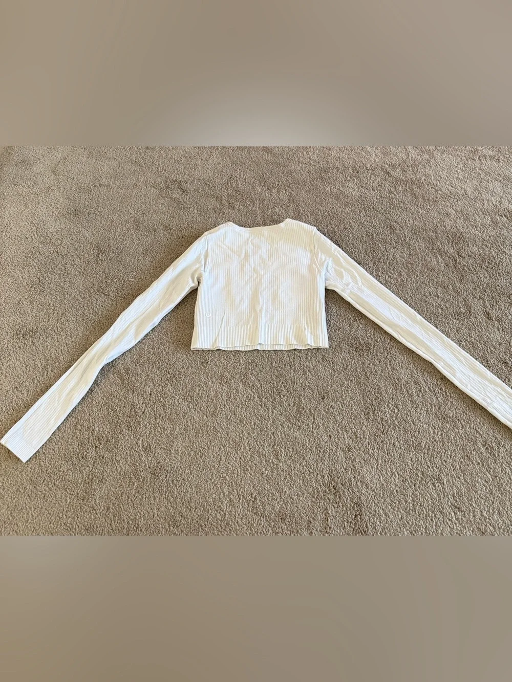 Lululemon Ebb to Street Long Sleeve Crop Top White Opal Size S